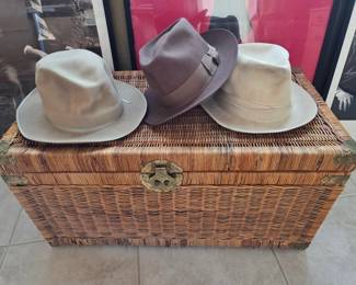 Large Wicker Trunk; Character Hats