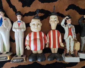 3 Pair of Vintrage  Laurel & Hardy Figures