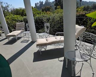 Two Iron Lounges and set 4 Iron Side Chairs