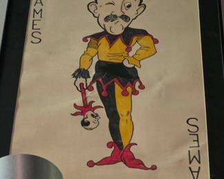 Vintage Original Painting of James Finlayson as a Joker.  He was always the bad guy foil in Laurel & Hardy Shorts