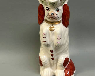 Lot 28: Vintage Staffordshire Spaniel Dog Pitcher 