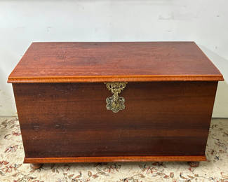Lot 47: Vintage Carved Wooden Chest 