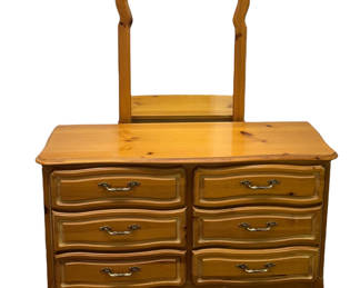 Lot 25: Vintage Chardonnay Dresser with Mirror 