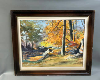 Lot 31: Signed Watercolor Landscape Painting 