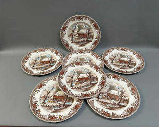 Lot 30: Vintage Johnson Bros "Country Life" Dinner Plates 