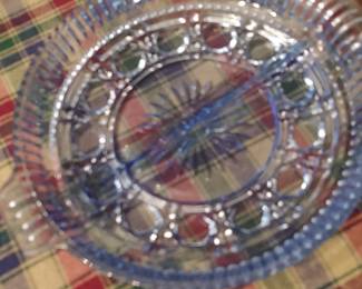 Vintage ice blue Indiana glass serving tray