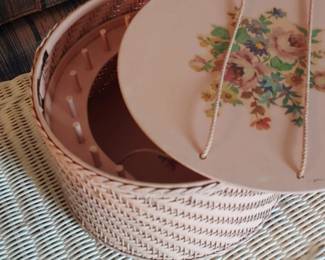 1 of three vintage sewing baskets