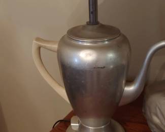 Vintage coffee pot lamp
