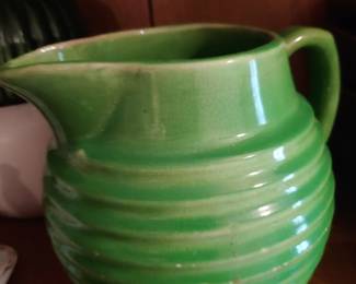 Green Over & Back vintage pitcher
