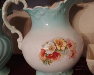 Vintage blue/white pitcher no cracks or chips