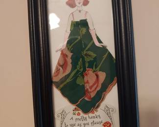Framed napkin picture