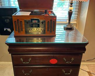 Glass Top Executive File Cabinet
