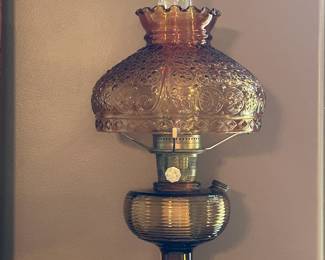 Aladdin Amber Hurricane Oil Lamp