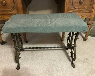 Vintage  Iron Vanity Bench