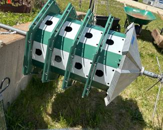32nest purple Martin house with pole and pulley system for easy access to clean