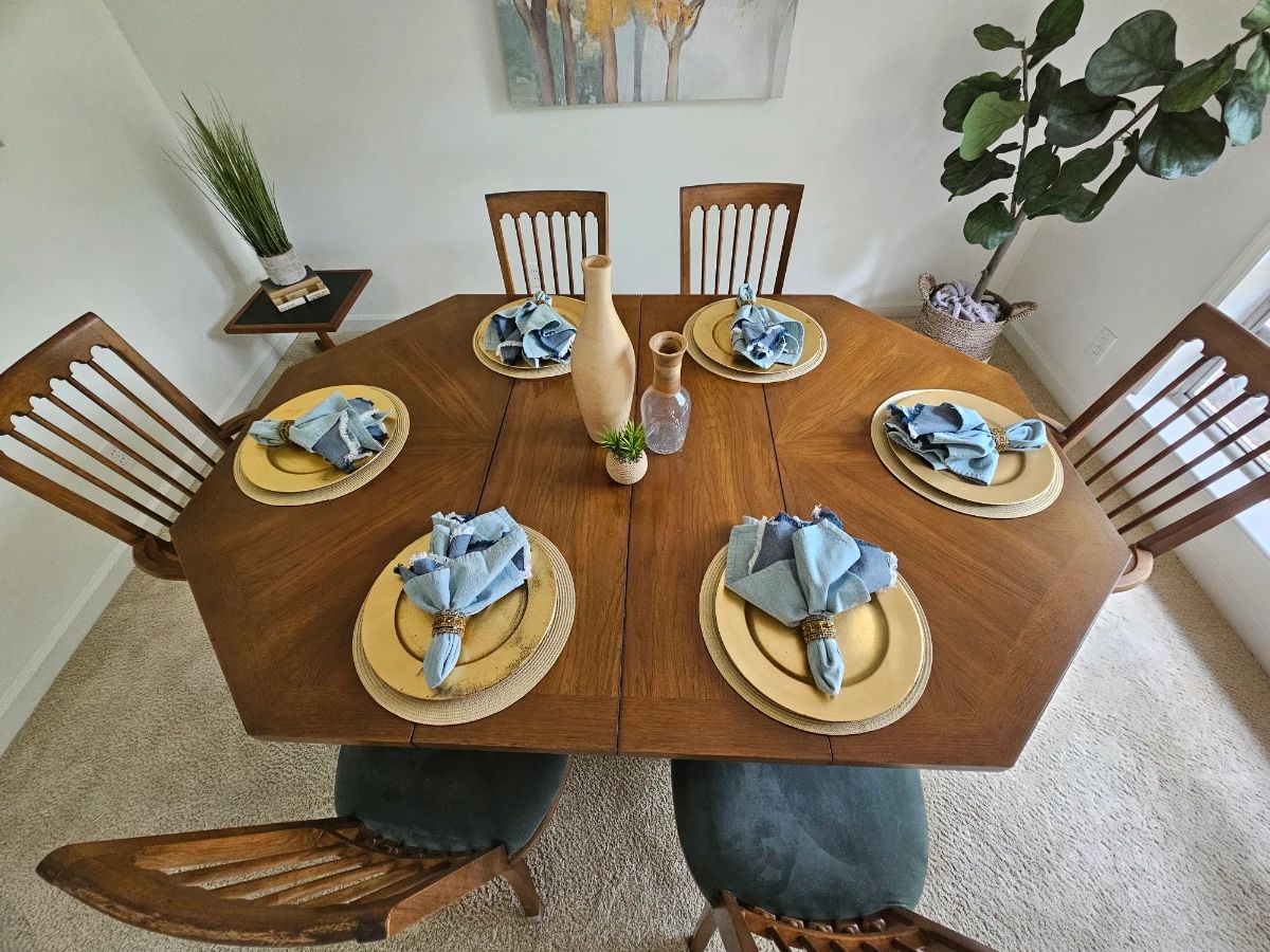 $ 400 Drexel Heritage Esperanto style Spanish Mediterranean table and matching  8 dining chairs sold separately $145 each captain (2 available) $125 each armless chair (4 available)  . Table L 72" x  W 48" (measurement includes 2 removable 12" leaves)