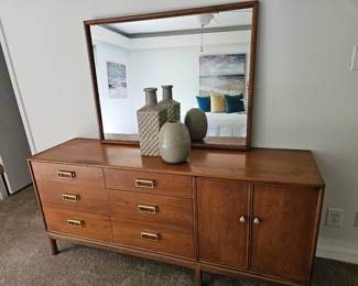  Sought after vintage Kipp Stewart for Drexel Sun Coast dresser. w 66" x h 29'' x d 18" Great condition, some scuff marks on bottom from vacuum.  Brass band on bottom intact. $600.  MIRROR SOLD SEPARATELY  FOR $125