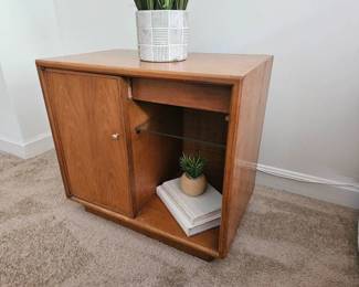 Sought after vintage Kipp Stewart for Drexel Sun Coast matching night stands (H 22" x W 24" x D 18").  Cabinet, Glass shelf and drawer. Great condition except for slight damage on left back corner. $175