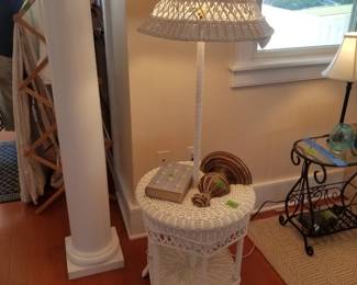 Wicker lamp table