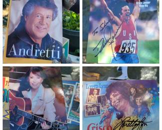 Signed photos and magazines, Andretti, Brue Jenner Racing, Loretta Lynn