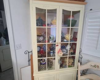 Teapots, Pfaltzgraff "Summer Breeze" Stonewear , Ethan Allen China Cabinet,