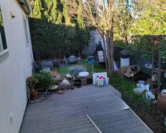 Yard art, plants, pots all for sale