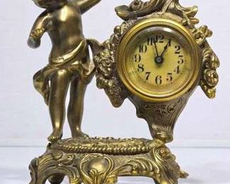 Art Nouveau Figural Cherub Desk Clock