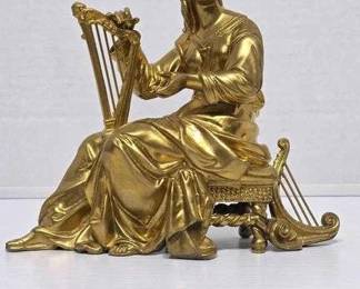 Ansonia Clock Topper. Seated Harpist