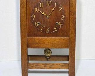 2 Mission Style Oak Mantel Clock
