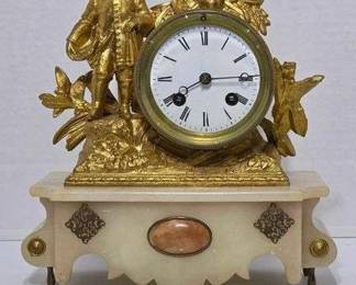1 19th Century Marbel Onyx Mantel Clock
