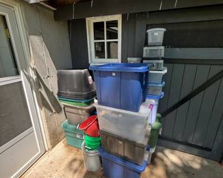 Variety of storage tubs.