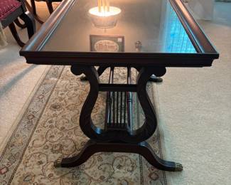 BUY IT NOW! $125.00. Glass top tray table. 18" x 26" Call Jan at 314 960-5700.