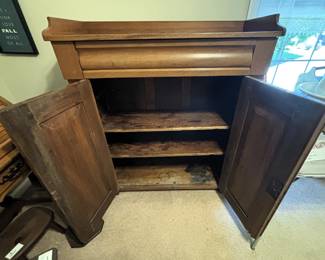 BUY IT NOW! $325.00. Antique Jelly Cupboard. 43" W x 18" D x 50. Call Jan at 314 960-5700.