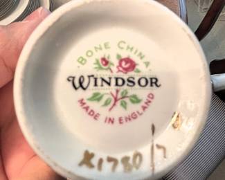 Windsor Bone China coffee cups and saucers.