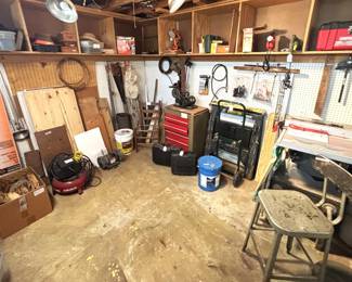 Large amount of tools and supplies.