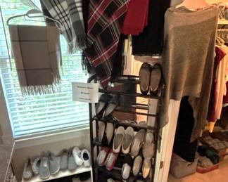 Scarves, shoes and clothing.