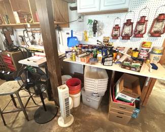 Large amount of tools and supplies.