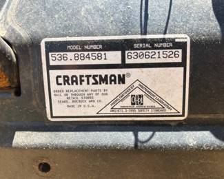 Craftsman 3/21 snow blower w/electric starter.