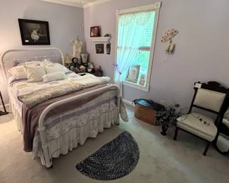 BUY IT NOW! $195.00. Antique Iron full size bed w/mattress and box spring. Call Jan at 314 960-5700.