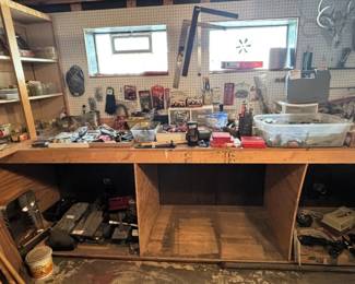 Variety of tools, supplies.