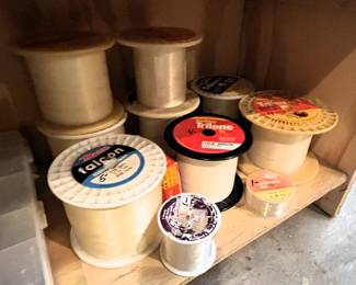 Spools of various fishing line.