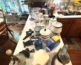 Lots of antique and vintage kitchen items.