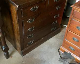 Classic Wooden 4-Drawer Dresser with Brass Hardware