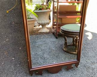 Vintage Chippendale Style Mahogany Wall Mirror