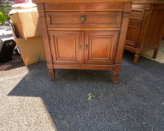 Vintage Mid-Century Modern Cherry Wood Nightstand