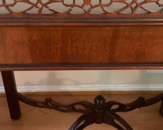 Chippendale Style Mahogany Silver Table with Pierced Gallery