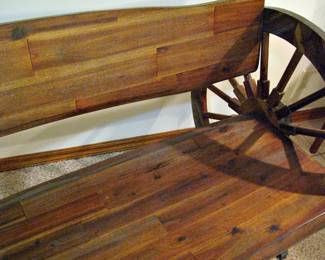 Wooden Wagon Wheel Bench Solid Wood 
