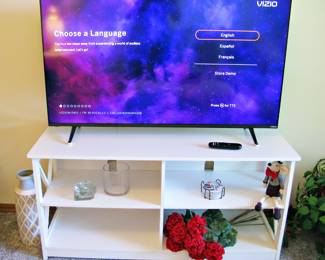 White Console Shelf - Vizio 50" TV