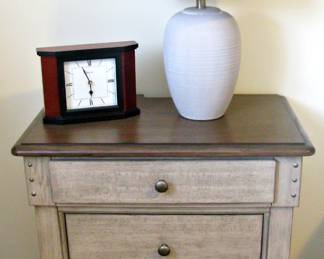  Ivy Hollow Side Table in a Weathered Linen and Dusty Taupe Finish