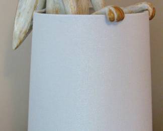 Style Craft Malta Rabbit Wood Linen Shade Table Lamp